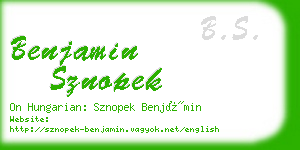 benjamin sznopek business card